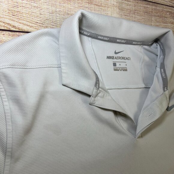 Nike AeroReact Golf Polo Shirt Mens Large grey Dri-FIT Performance Preowned - Picture 7 of 11